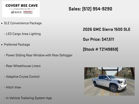 New 2026 GMC Sierra 1500 SLE w/ Preferred Package AWD/4WD image 30