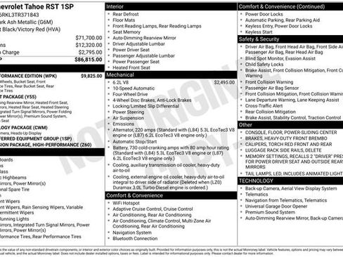New 2026 Chevrolet Tahoe RST w/ RST Performance Edition AWD/4WD image 4