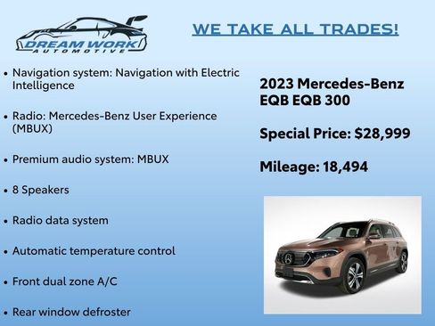 Used 2023 Mercedes-Benz EQB 300 4MATIC w/ Driver Assistance Package image 2