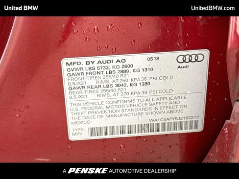Used 2018 Audi SQ5 Prestige w/ Prestige Package AWD/4WD image 15
