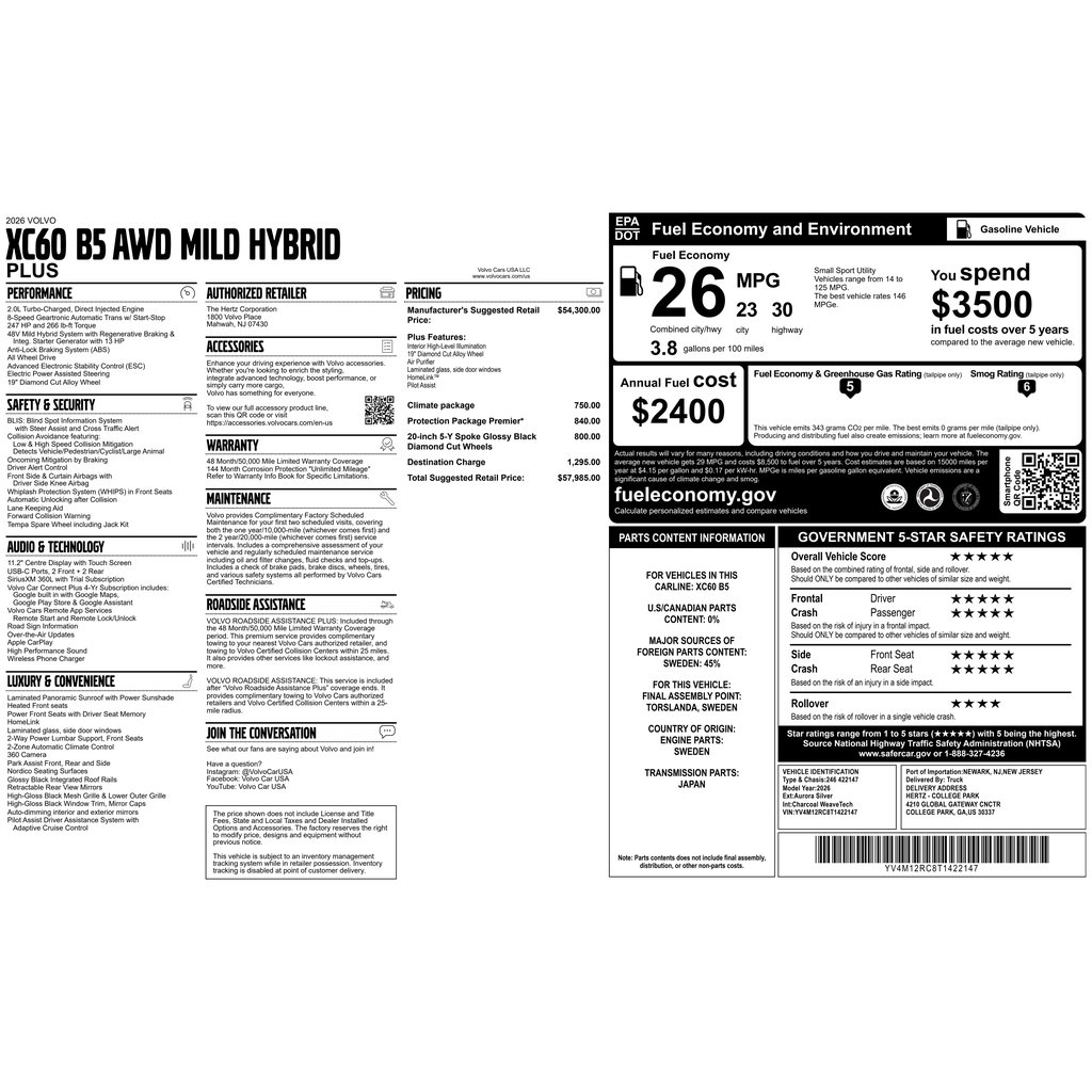 Certified 2026 Volvo XC60 B5 Plus AWD/4WD image 3