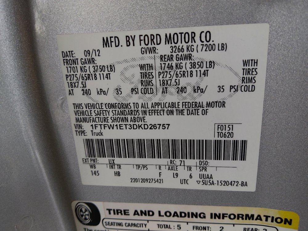 Used 2013 Ford F150 Lariat w/ Mid Equipment Group AWD/4WD image 33