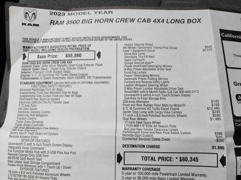 Used 2023 RAM 3500 Big Horn w/ Level 1 Equipment Group image 57