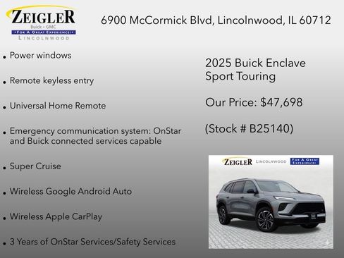 New 2025 Buick Enclave Sport Touring w/ Super Cruise Package FWD image 30