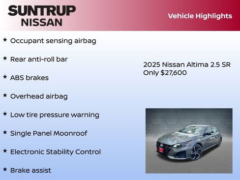 New 2025 Nissan Altima 2.5 SR w/ SR Premium Package image 23