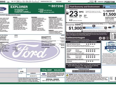Certified 2023 Ford Explorer XLT w/ Equipment Group 202A image 38