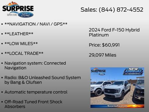 Used 2024 Ford F150 Platinum w/ Equipment Group 702A High AWD/4WD image 20
