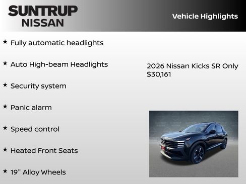 New 2026 Nissan Kicks SR w/ Cold Weather Package AWD/4WD image 30