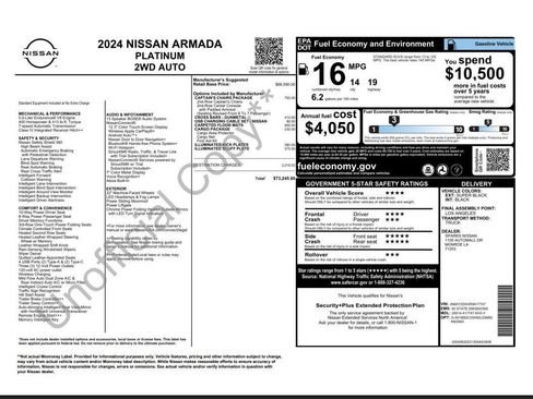Used 2024 Nissan Armada Platinum w/ Captain's Chairs Package RWD image 16