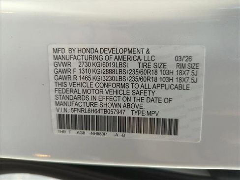 New 2026 Honda Odyssey EX-L image 17