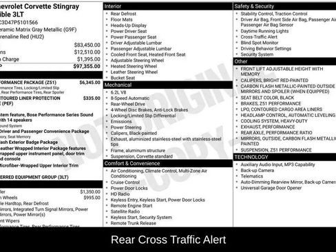 Used 2023 Chevrolet Corvette Stingray Premium Conv w/ Z51 Performance Package RWD image 24