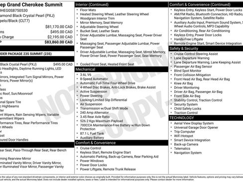 Certified 2025 Jeep Grand Cherokee Summit AWD/4WD image 31