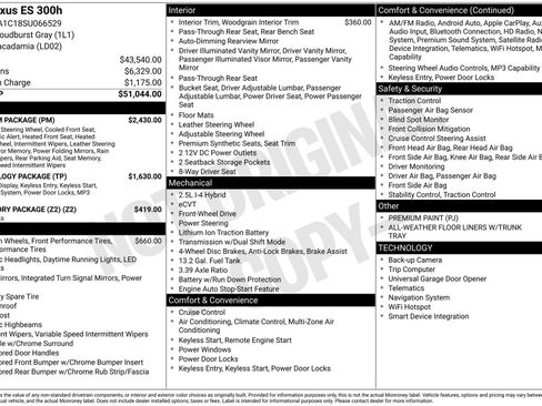 Used 2025 Lexus ES 300h w/ Premium Package FWD image 2