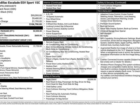 Used 2022 Cadillac Escalade ESV Sport w/ Touring Package AWD/4WD image 43