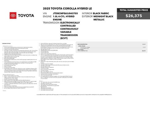 Used 2025 Toyota Corolla LE w/ LE Premium Package FWD image 2