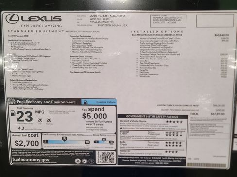 Used 2026 Lexus TX 350 AWD w/ Technology Package image 44