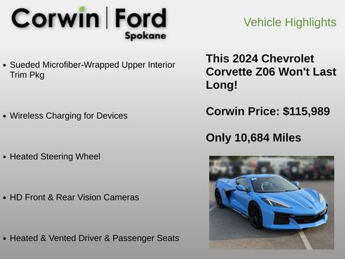 Used 2024 Chevrolet Corvette Z06 RWD image 12
