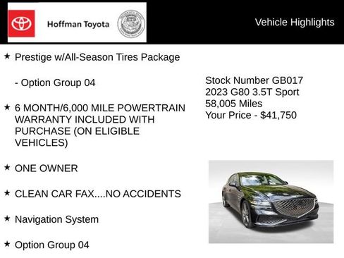 Used 2023 Genesis G80 3.5T Sport AWD/4WD image 5