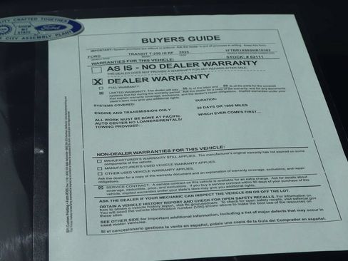 Used 2025 Ford Transit 250 148 High Roof w/ Load Area Protection Package RWD image 43