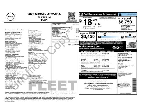 Used 2026 Nissan Armada Platinum RWD image 75