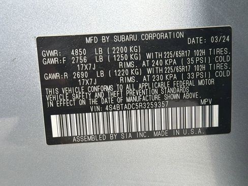 Certified 2024 Subaru Outback Premium AWD/4WD image 49