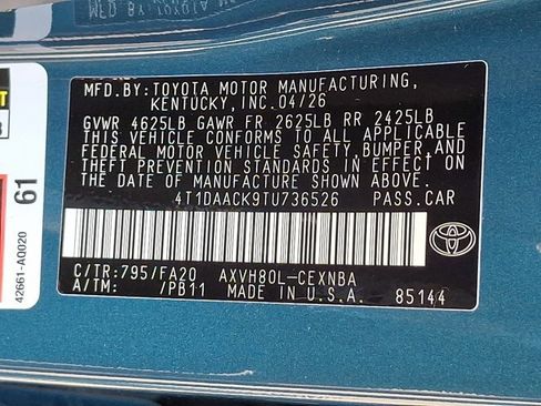 New 2026 Toyota Camry LE FWD image 21