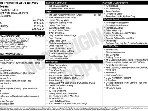 Used 2024 RAM ProMaster 3500 w/ Delivery Van Package FWD image 10