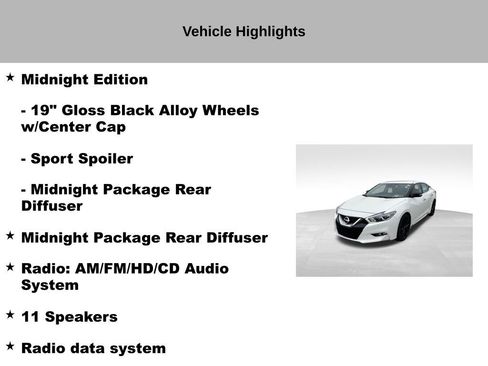 Used 2017 Nissan Maxima SR w/ Midnight Edition FWD image 13
