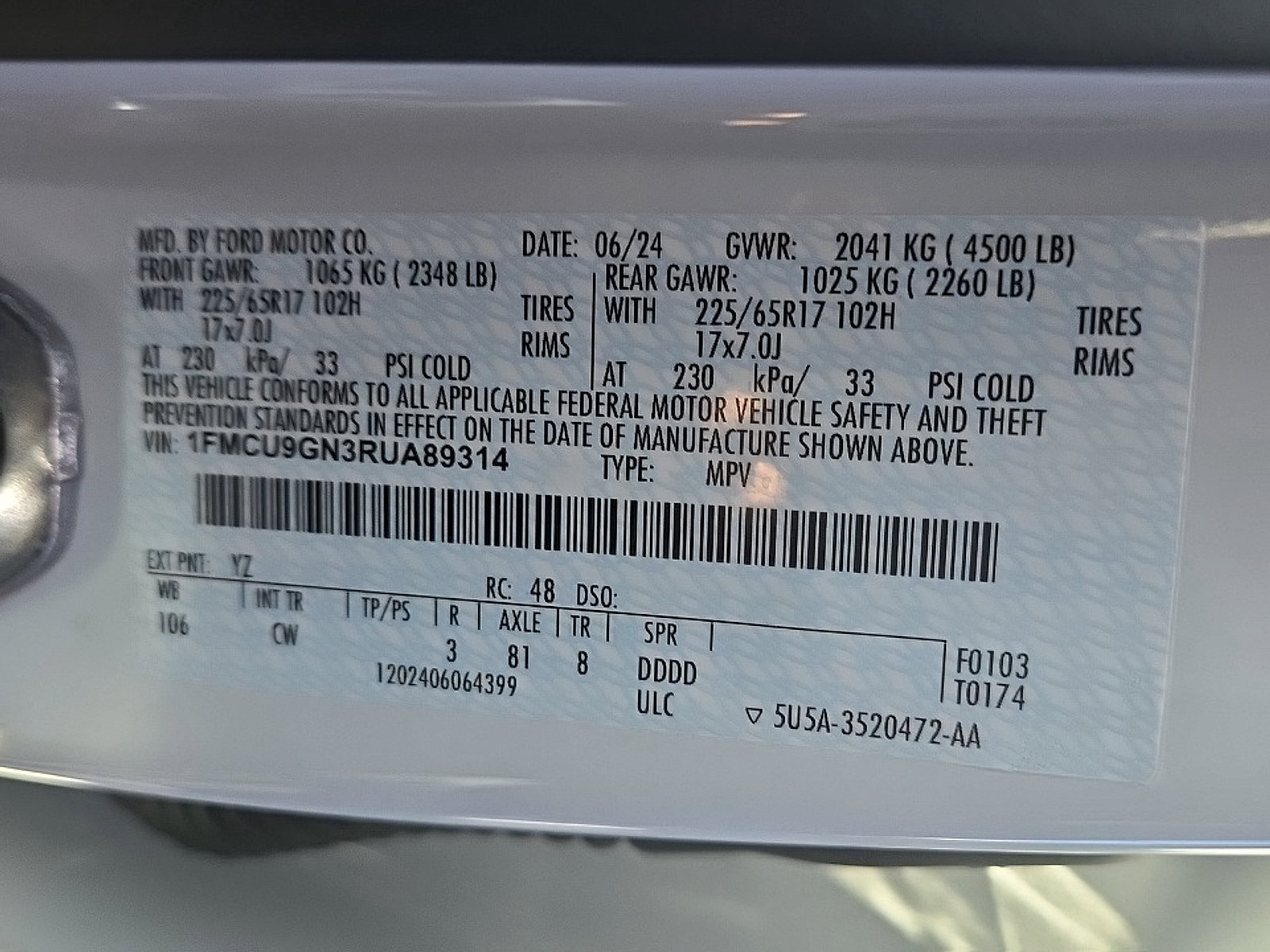 Certified 2024 Ford Escape Active AWD/4WD image 25