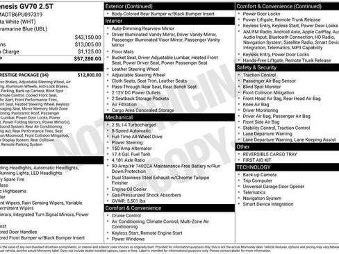 Used 2023 Genesis GV70 2.5T w/ Sport Prestige Package AWD/4WD image 1