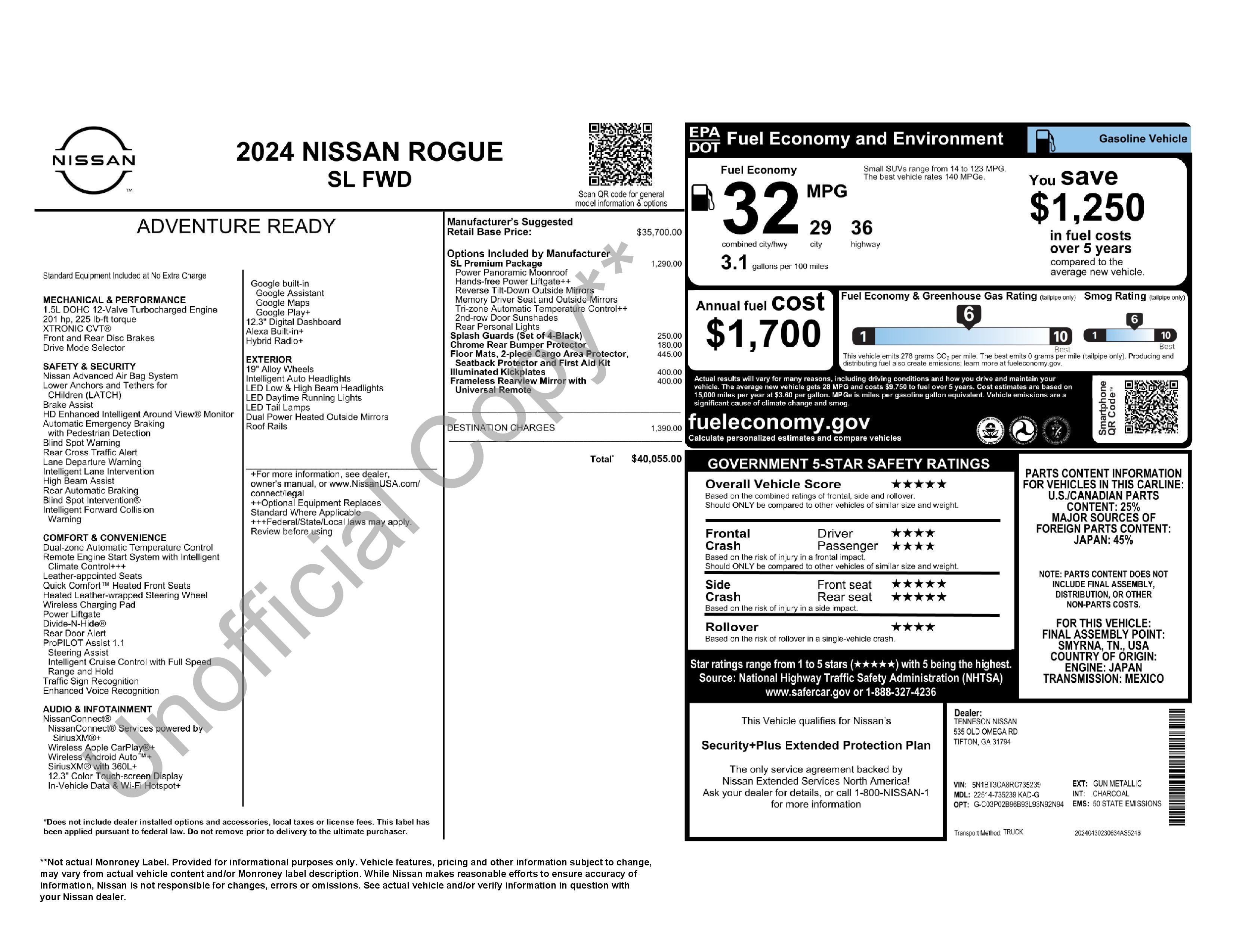Used 2024 Nissan Rogue SL w/ SL Premium Package FWD image 48
