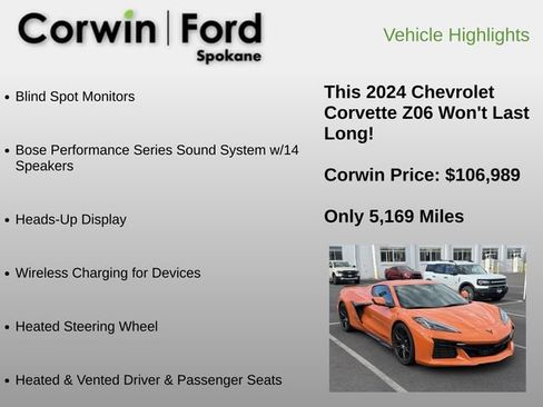 Used 2024 Chevrolet Corvette Z06 RWD image 6