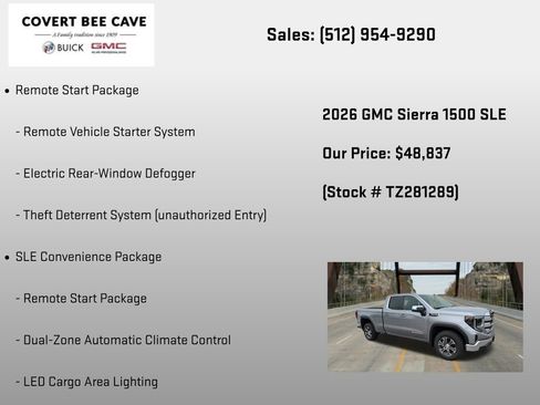 New 2026 GMC Sierra 1500 SLE w/ Preferred Package RWD image 24