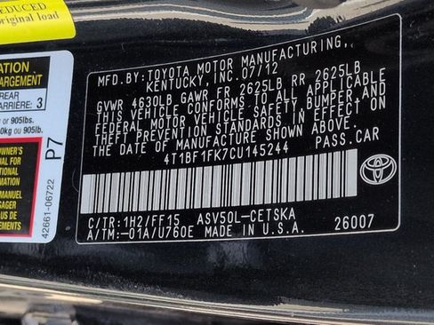 Used 2012 Toyota Camry SE FWD image 23