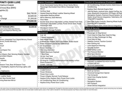 Used 2020 INFINITI QX80 Luxe w/ Proassist Package