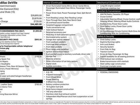 Used 2000 Cadillac De Ville Base w/ Comfort/Convenience Pkg image 7