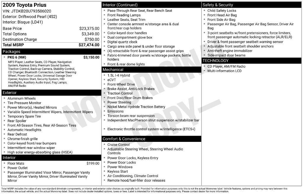 Used 2009 Toyota Prius w/ Pkg 6 FWD image 36