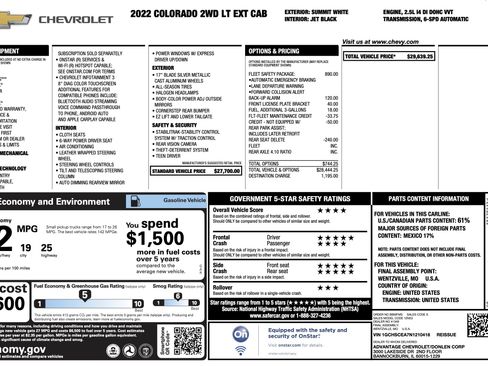 Used 2022 Chevrolet Colorado LT w/ Fleet Safety Package RWD image 4