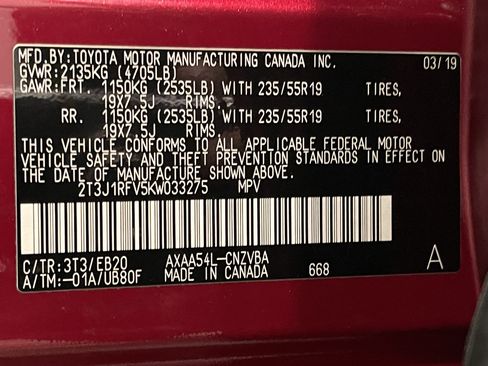 Used 2019 Toyota RAV4 Adventure w/ All Weather Liner Package AWD/4WD image 25