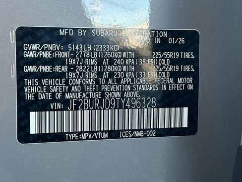 New 2026 Subaru Outback Touring XT image 24