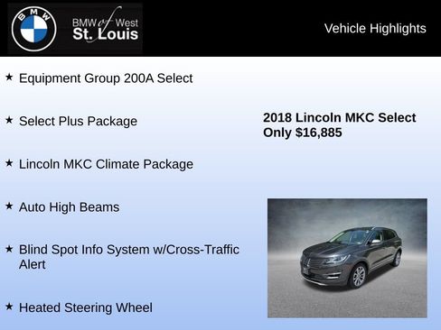 Used 2018 Lincoln MKC Select w/ Select Plus Package FWD image 8