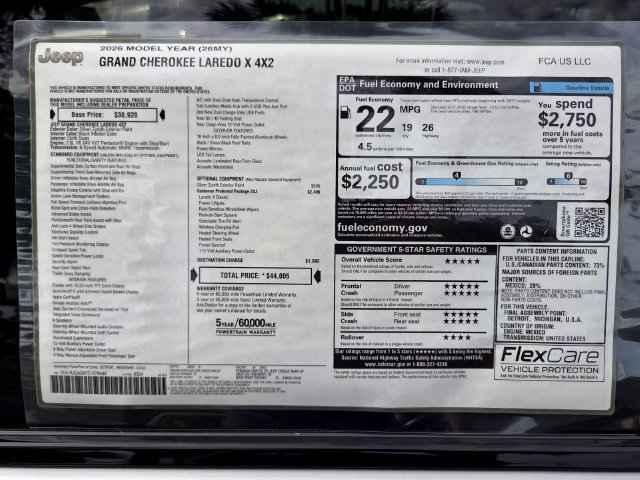 New 2026 Jeep Grand Cherokee Laredo X RWD image 3