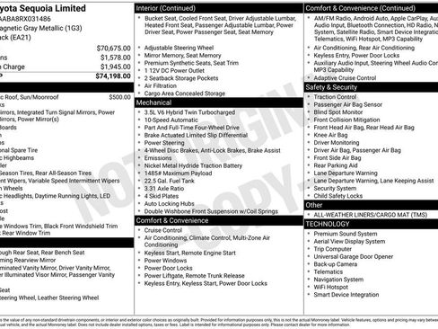 Used 2024 Toyota Sequoia Limited AWD/4WD image 62