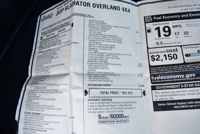 Used 2020 Jeep Gladiator Overland AWD/4WD image 19