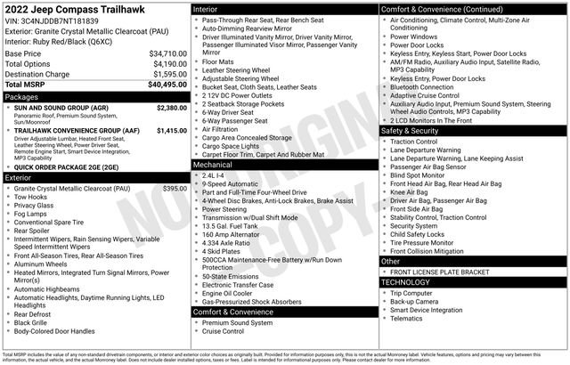 Used 2022 Jeep Compass Trailhawk w/ Sun and Sound Group AWD/4WD image 5