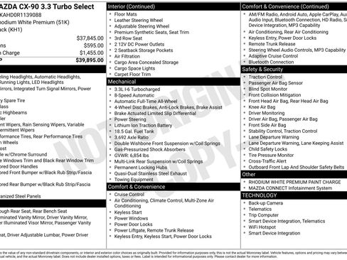 Used 2024 MAZDA CX-90 3.3 Turbo w/ Select Package image 27