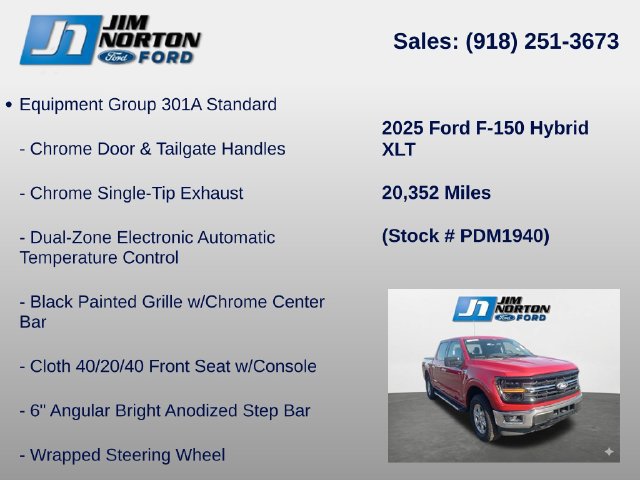 Certified 2025 Ford F150 XLT w/ Equipment Group 301A Standard AWD/4WD image 8