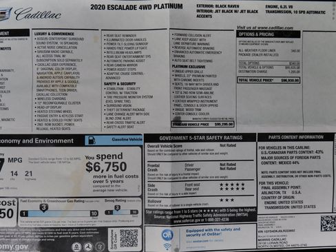 Used 2020 Cadillac Escalade Platinum image 33