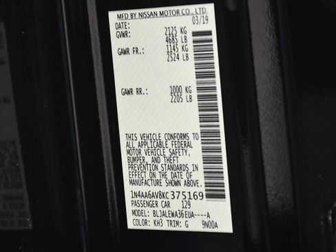 Used 2019 Nissan Maxima 3.5 SL w/ Floor Mat Group image 17