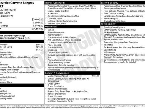 Used 2026 Chevrolet Corvette Stingray Coupe w/ 1LT RWD image 7